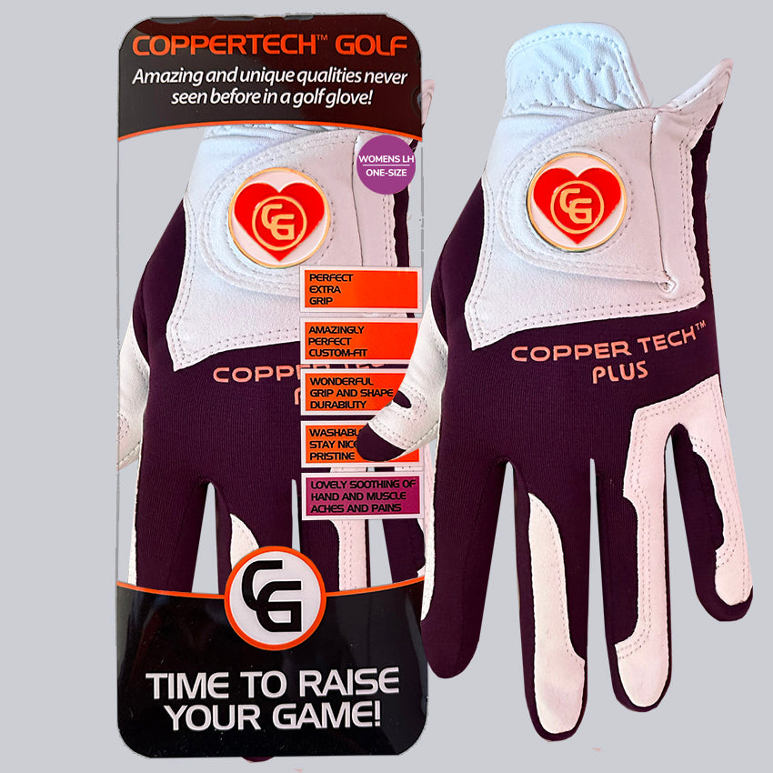 'LOVE TO GLOVE YOU' SPECIAL COPPERTECH PLUS ELITE GRIP WHITE/PURPLE GLOVE