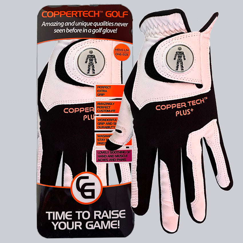 PROSTATE CANCER UK CHARITY COPPERTECH PLUS ELITE GRIP WHITE/BLACK GLOVE