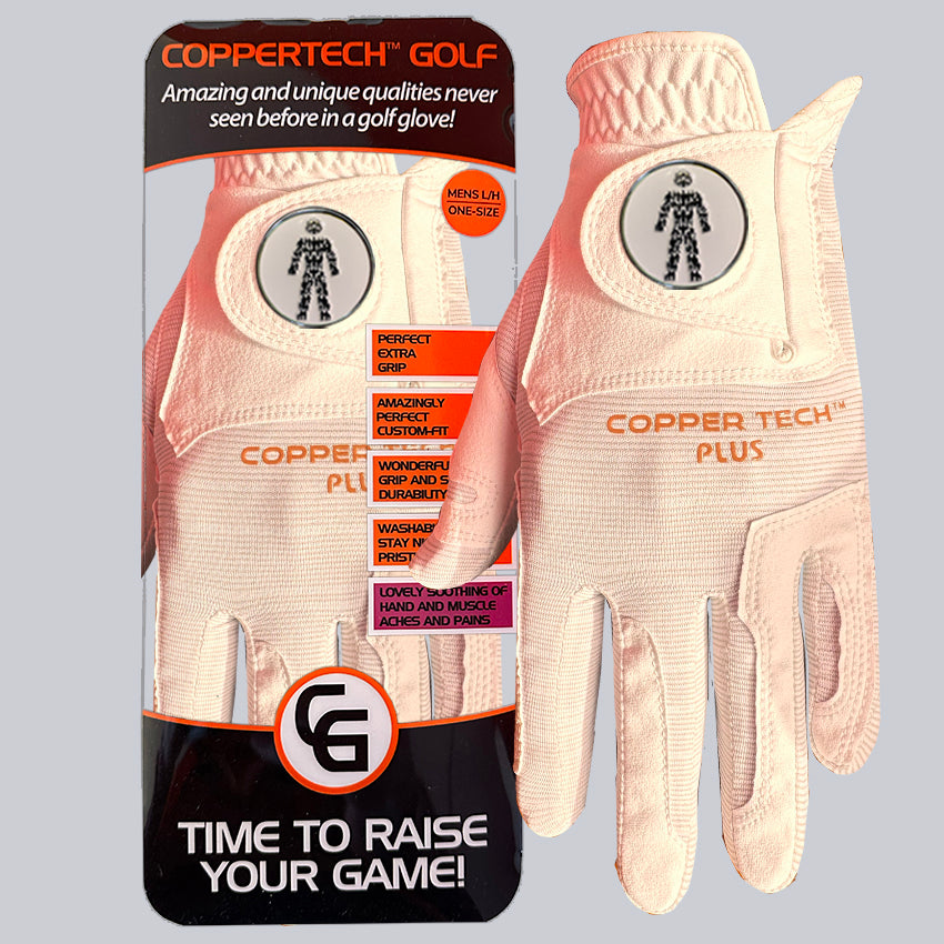 PROSTATE CANCER UK CHARITY COPPERTECH PLUS ELITE GRIP WHITE/WHITE GLOVE