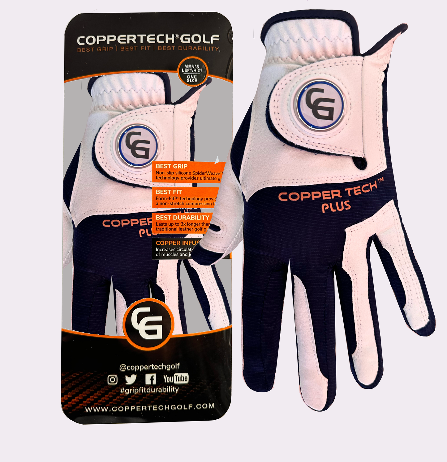 WHITE/NAVY COPPERTECH PLUS GLOVE