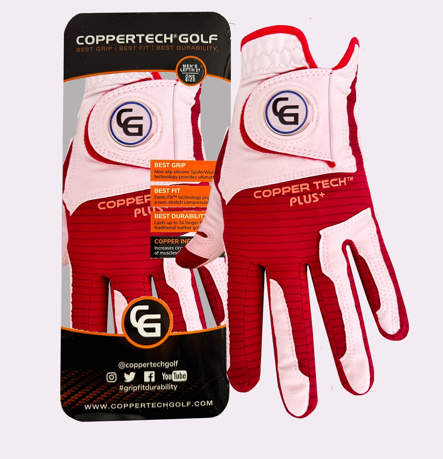 WHITE/RED COPPERTECH PLUS GLOVE