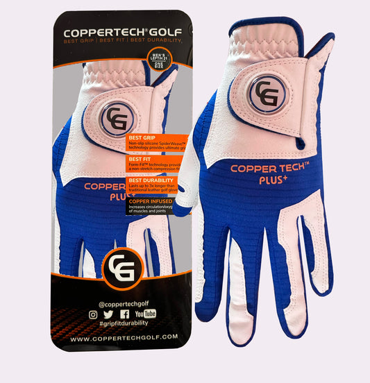 WHITE/ROYAL BLUE COPPERTECH PLUS GLOVE