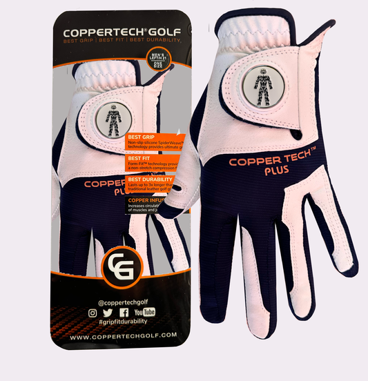 PROSTATE CANCER UK CHARITY WHITE/NAVY COPPERTECH PLUS GLOVE