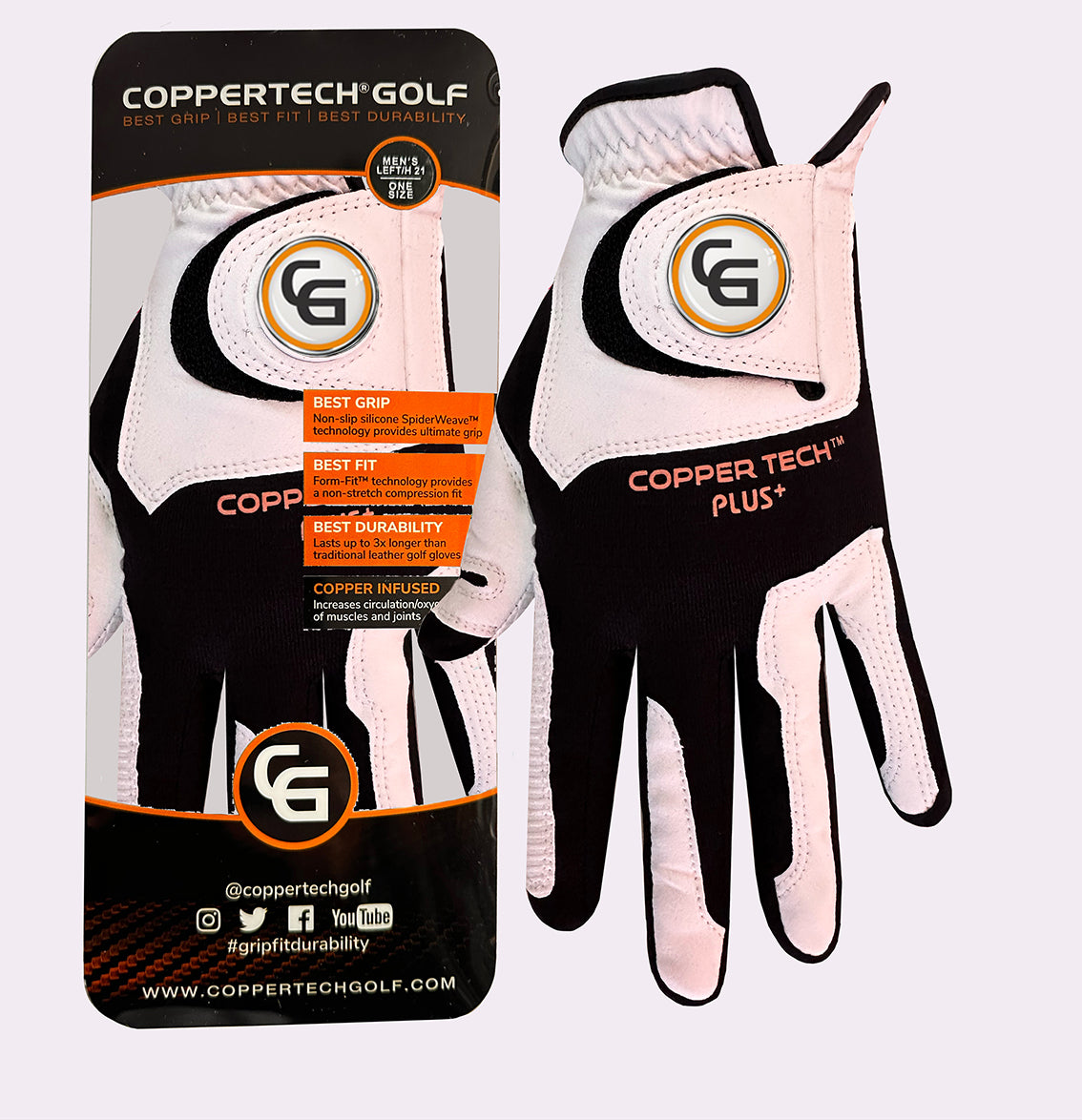 WHITE/BLACK COPPERTECH PLUS GLOVE